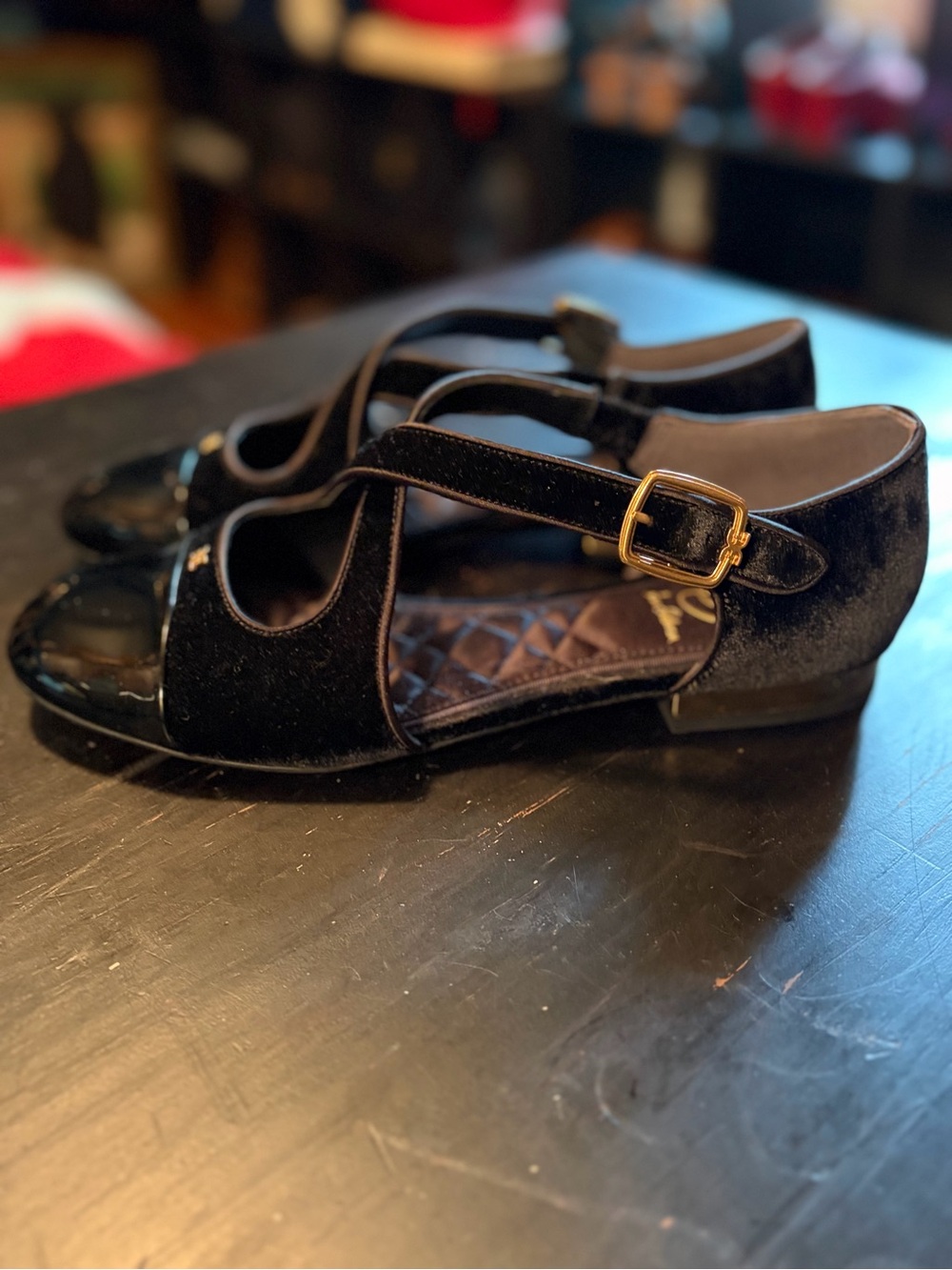 Sam Edelman Patent/Velvet Ballerina 8